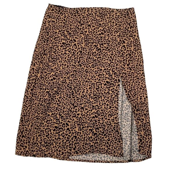 Reformation Leopard Print Mini Skirt With Side Slit Womens Size 0 sexy party - Picture 2 of 9